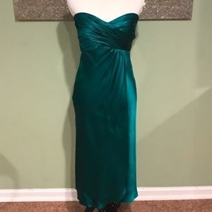 Banana Republic Size 4 Strapless Silk Midi Dress